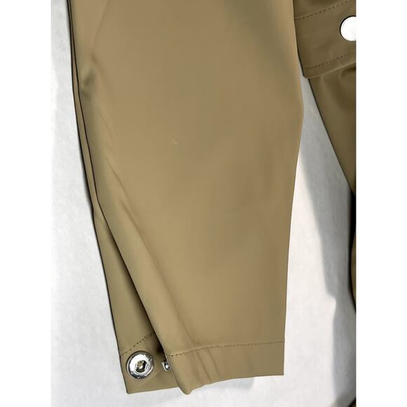 Rains Sz M Unisex Long Rain Jacket Tan Hood Pockets Minimalist Breathable Chic - Picture 9 of 16